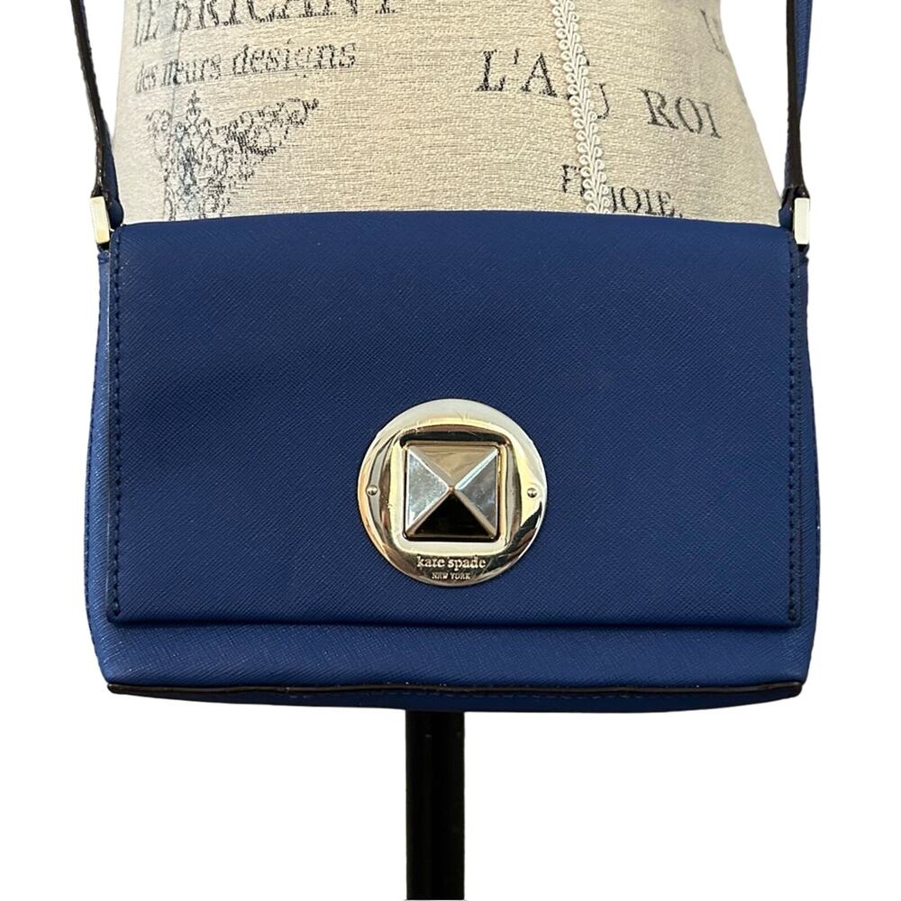 $158 KATE SPADE Sally Newbury Lane Blue Saffiano Leather Crossbody Shoulder Bag